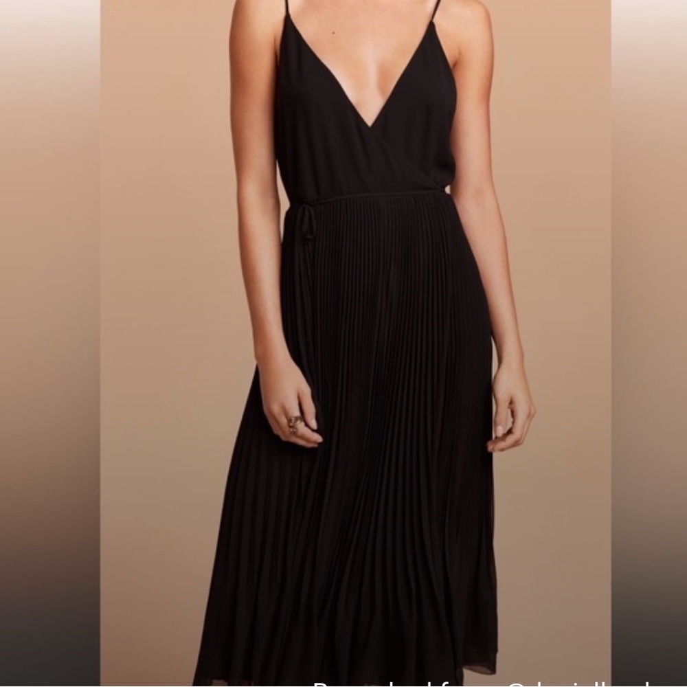 Wilfred Black Pleated Wrap Dress - Medium